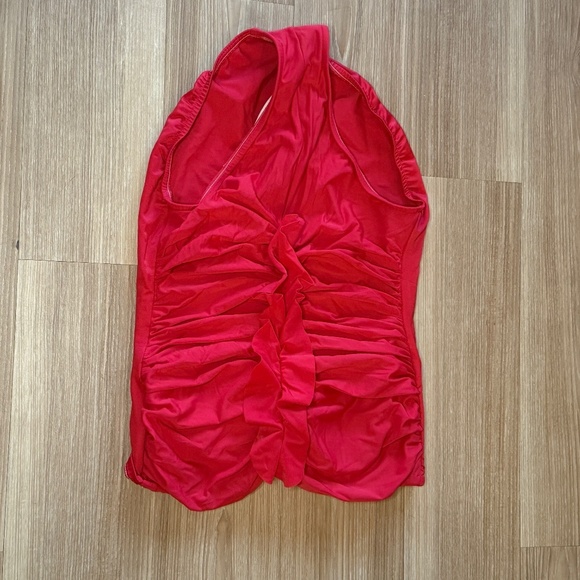 Red Ruched Swimsuit w/ Shapewear Compression - Size M - Picture 2 of 6